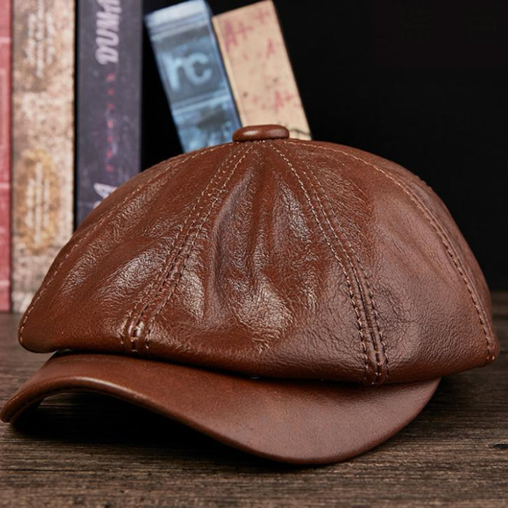 Casquette Cuir Homme Rétro