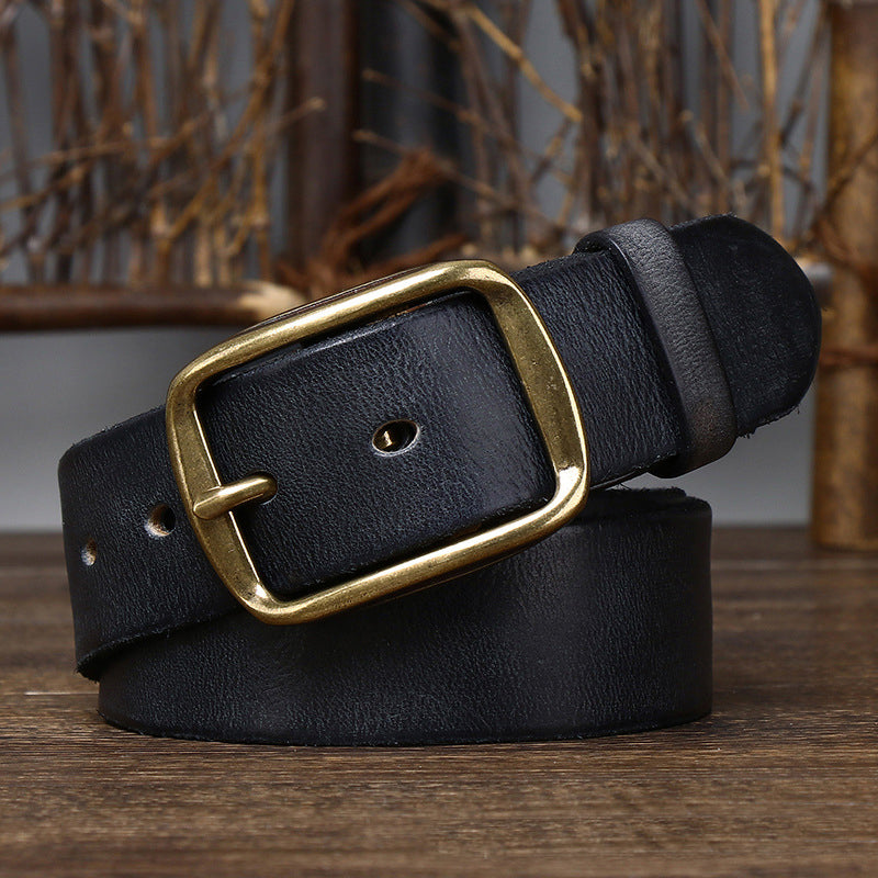 Ceinture Homme Cuir Noir retro