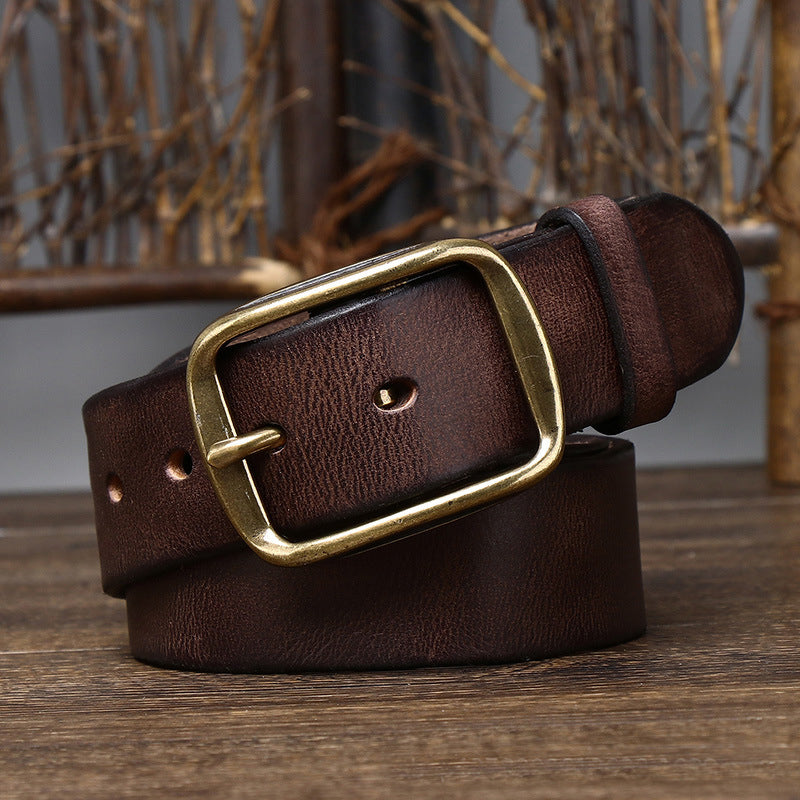 Ceinture Homme Cuir Marron Foncé retro