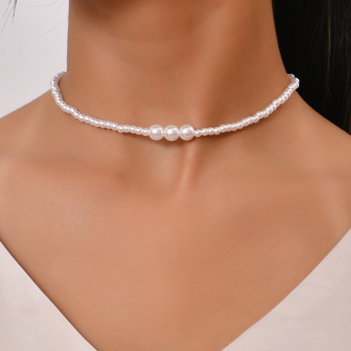 Collier Perle Fine Ras de Cou